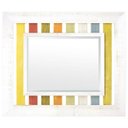 Ver imagem 2 de Espelho Decorativo com Moldura Branca e Várias Cores Ao Fundo Rústico com Bisotê 102x156cm