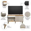 Ver imagem 3 de Rack Bancada de TV 50 Polegadas Rebu L06 Nature/Off White - Mpozenato