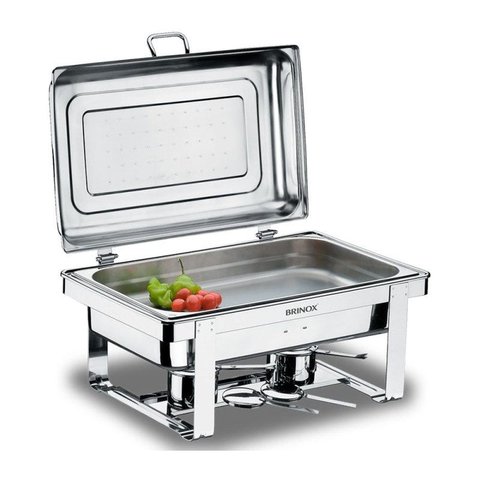 Rechaud Retangular Savoy Inox com Fogareiro Gn 1/1 Brinox
