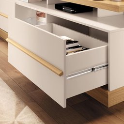 Estante Home Theater Para Tv Até 70Pol HB Móveis Palazzo Freijó E Off White - 4