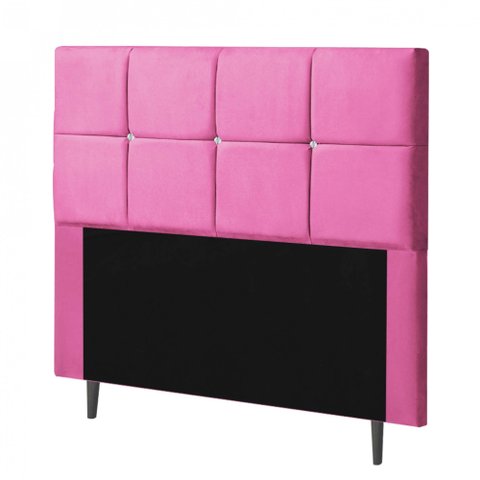 Cabeceira Estofada Poliana 140CM Casal Strass Courino Pink - D A DECOR
