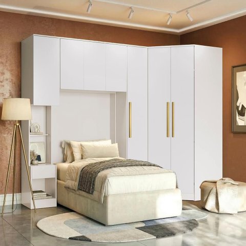 Quarto Modulado Kappesberg Adapt Branco 5 Peças
