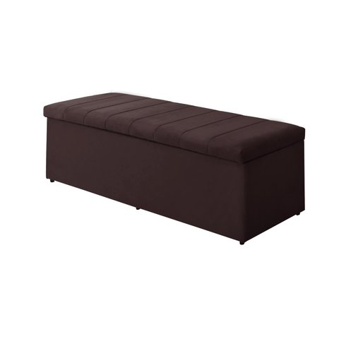 Calçadeira Baú Vitoria 158 cm Suede Bordô Escuro