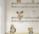 Ver imagem 2 de Papel de parede infantil safári animal partitura musical M² PP24A