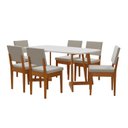 Ver imagem 2 de Conjunto Sala de Jantar Mesa 6 Cadeiras Madeira Maciça e MDF Miami Bege