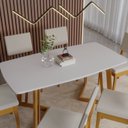 Ver imagem 7 de Conjunto Sala de Jantar Mesa 6 Cadeiras Madeira Maciça e MDF Miami Bege