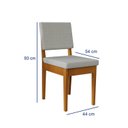 Ver imagem 3 de Conjunto Sala de Jantar Mesa 6 Cadeiras Madeira Maciça e MDF Miami Bege