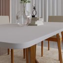 Ver imagem 6 de Conjunto Sala de Jantar Mesa 6 Cadeiras Madeira Maciça e MDF Miami Bege