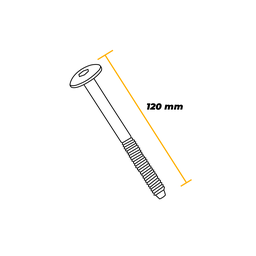Parafuso Cama 1/4" x 120 mm Chave Allem Porca Meia Lua 35 Unidades - 3