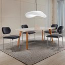 Ver imagem 1 de Conjunto Sala de Jantar Mesa Malta 120cm Tampo Laqueado Vidro Canto Moeda e 4 Cadeiras Marchezine