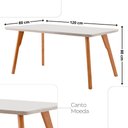 Ver imagem 4 de Conjunto Sala de Jantar Mesa Malta 120cm Tampo Laqueado Vidro Canto Moeda e 4 Cadeiras Marchezine