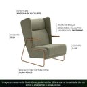 Ver imagem 3 de Poltrona Sala de Estar Zara Base Aço Ouro Fosco Linho Verde - Nexta