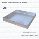 Ver imagem 3 de Kit 2 Formas de Brownie 25x25x3 Altura Assadeira Alumínio