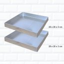 Ver imagem 2 de Kit 2 Formas de Brownie 25x25x3 Altura Assadeira Alumínio