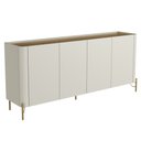 Ver imagem 1 de Aparador Buffet para Sala de Jantar 4 Portas Pés Industrial Dourado Naim I03 Luna Louro - Lyam Decor