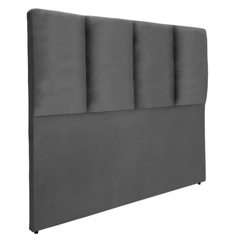 Cabeceira Módulos Almofadada para Cama Luxo Clean Suede Rbl:solteiro Tradicional/cinza