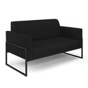 Ver imagem 3 de Sofá Namoradeira com 2 Poltronas Base Industrial Alta Preto Marisa Linho D03 - D’Rossi A79 Pr