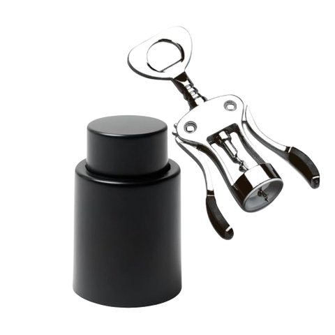 Kit Saca-rolhas e Tampa de Pressão para Vinho 2 Peças - Brinox