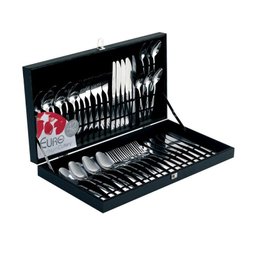 Faqueiro Euro Home Chanfrado Estojo de Madeira com 42 Peças - 1