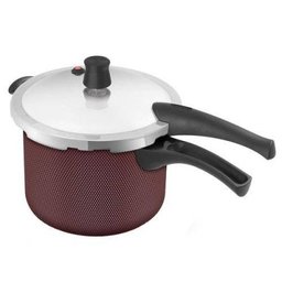 Conjunto de Panelas 6 pçs incluso Panela Pressão 4,5L, Antiaderente, Tampa de Vidro Intense Rochedo - 4