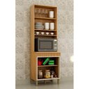 Ver imagem 2 de Paneleiro Torre Duplo de Cozinha Madeira 70cm Dakota Valdemóveis Cinamomo e Off White