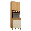 Ver imagem 1 de Paneleiro Torre Duplo de Cozinha Madeira 70cm Dakota Valdemóveis Cinamomo e Off White