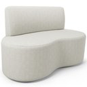 Ver imagem 1 de Sofá 2 Lugares 140cm Orgânico para Sala de Estar Living Larissa L02 Linho Cru - Lyam Decor