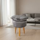 Ver imagem 4 de Poltrona Decorativa Pétala com Puff para Sala de Estar - Élpis Móveis - Veludo Cinza
