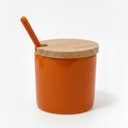 Ver imagem 1 de Porta Condimentos Cerâmica e Bambu Moderno 300ml - Luxo:laranja