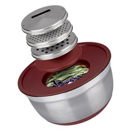 Conjunto German Bowl em Aço Inox com Ralador 4 Peças - Euro Home IN8289 - 4 Conjunto German Bowl em Aço Inox com Ralador 4 Peças - Euro Home IN8289 - 4