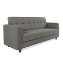 Ver imagem 1 de Sofá 03 Lugares Arezzo Suede Pés Chanfrado Tabaco - D’Rossi Cor Grafite