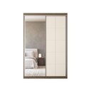 Ver imagem 2 de Guarda Roupa Solteiro 1,46m 2 Portas de Correr com Espelho Cor:Nogal com Areia