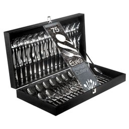 Faqueiro Good Inox 75 Peças com Estojo de Madeira - Euro Home FQM6122 - 1 Faqueiro Good Inox 75 Peças com Estojo de Madeira - Euro Home FQM6122 - 1