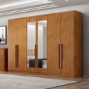 Ver imagem 4 de Guarda Roupa Casal Bristol 6 Portas 4 Gavetas com Espelho Cinamomo - Novo Horizonte