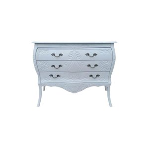 Cômoda Três Gavetas Entalhada Lyon - Branco