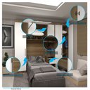 Ver imagem 5 de Quarto de Solteiro com Guarda Roupas e Mesa de Cabeceira Paris Luciane Móveis