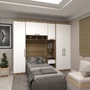 Ver imagem 1 de Quarto de Solteiro com Guarda Roupas e Mesa de Cabeceira Paris Luciane Móveis