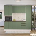 Ver imagem 1 de Cozinha Compacta com Kit Forno Celeste Kappesberg 100% Mdf Branco/verde 240cm