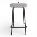 Ver imagem 2 de Kit 02 Banquetas Altas Cozinha e Área Gourmet Vik Estofada Linho Cinza - Desk Design