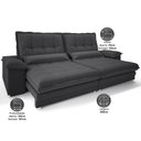 Ver imagem 2 de Sofá Bergamo 2,50m Retrátil e Reclinável Linho Soft - Netsofas - Grafite