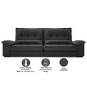 Ver imagem 3 de Sofá Bergamo 2,50m Retrátil e Reclinável Linho Soft - Netsofas - Grafite