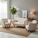 Ver imagem 2 de Kit Namoradeira + 2 Poltronas Decorativa Dália Bouclé Bege