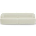 Ver imagem 3 de Sofá 3 Lugares Curvo Orgânico com 02 Poltronas Para Sala Living 220cm Barolo L06 Veludo Bege - Lyam 