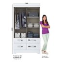Ver imagem 3 de Guarda Roupas 2 Portas Correr 4 Gavetas S/ Espelho Be25 Branco - Briz Móveis