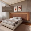 Ver imagem 4 de Cabeceira Casal Queen 272cm com Led 3000k e Tomadas 100% Mdf Padrão Planejados Mabel