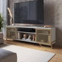 Ver imagem 2 de Rack Industrial para Tv até 60 Polegadas com 2 Portas P1027 Arenas Dourado Placa e Ponto