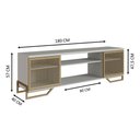 Ver imagem 3 de Rack Industrial para Tv até 60 Polegadas com 2 Portas P1027 Arenas Dourado Placa e Ponto