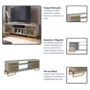 Ver imagem 5 de Rack Industrial para Tv até 60 Polegadas com 2 Portas P1027 Arenas Dourado Placa e Ponto
