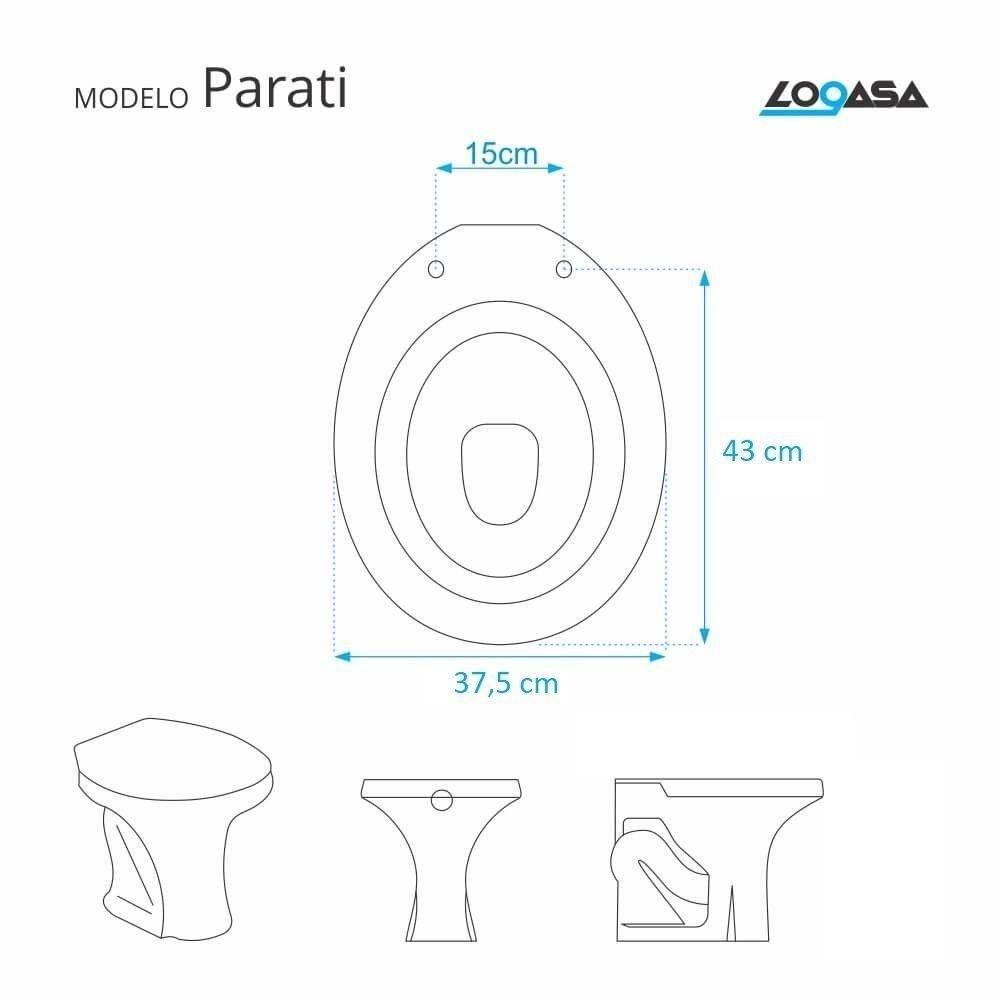 Tampa de Vaso Acrilico Parati Branco para Bacia Logasa - 5