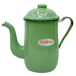 Bule Leiteira Em Aço Esmaltado 1,25 Litros Para Café Verde - 2
